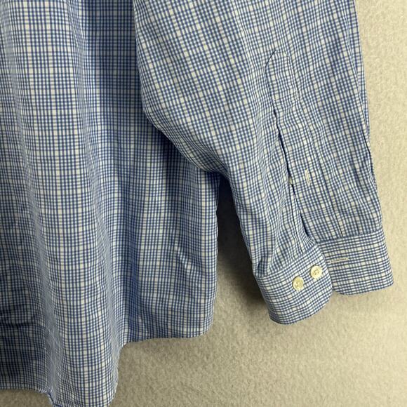 BROOKS BROTHERS Shirt Mens XL Gingham Check Non Iron Original Polo Cotton Blue - Picture 9 of 13